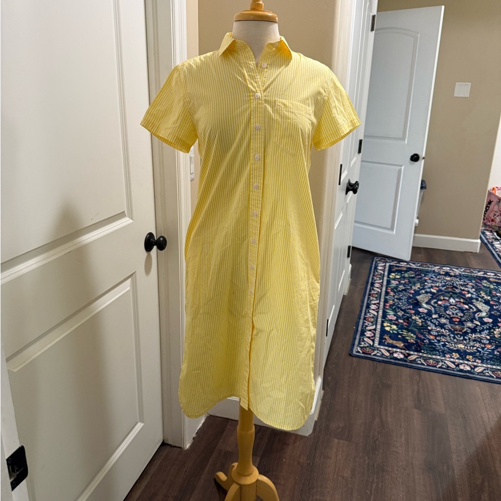 J. Crew Yellow and white ticking Striped Classic Shirt